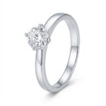 Anillo Circón Solitario Blanco
