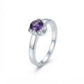 Anillo Solitario Circón Púrpura