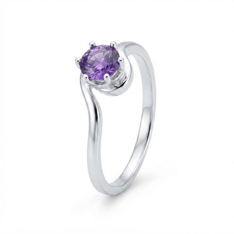 Anillo Torcido Circón Púrpura