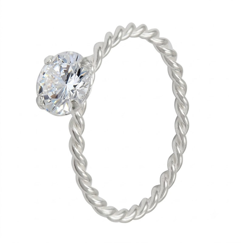 Anillo Torcido Circón Solitario
