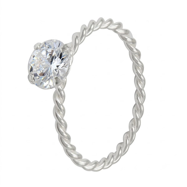 Anillo Torcido Circón Solitario