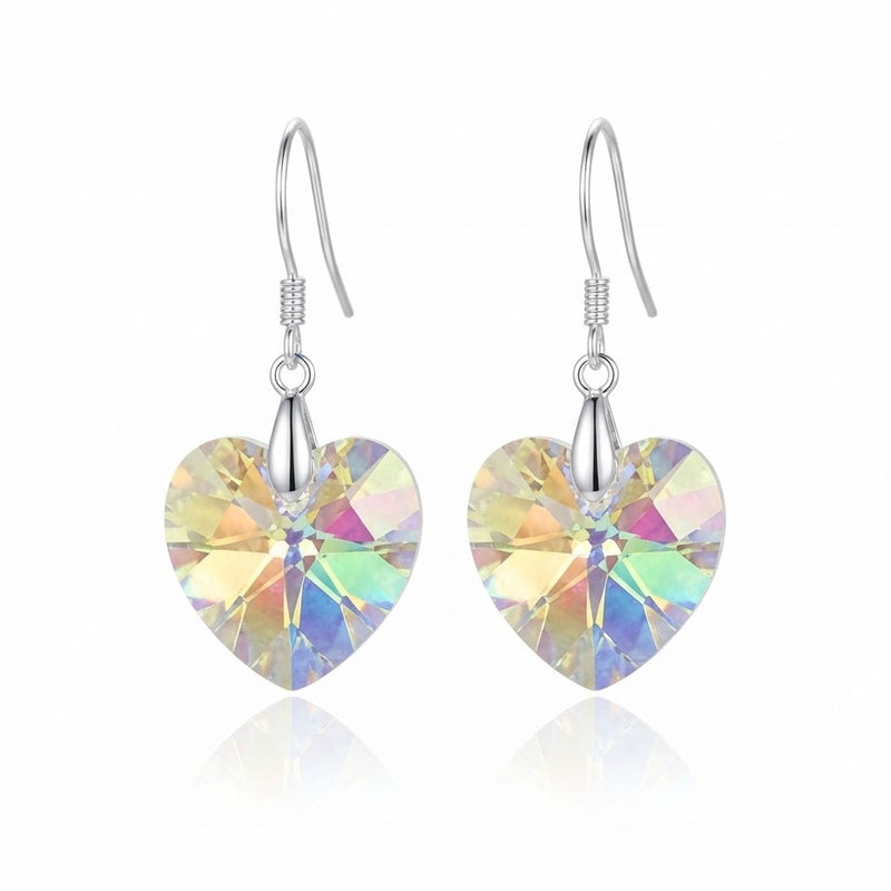 Aros Colgantes Corazón Tornasol Swarovski®
