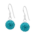 Aros Colgantes Esfera Cristal Swarovski® Turquesa