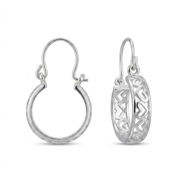 Aros Argollas Bote Tejido Corazones 20 mm