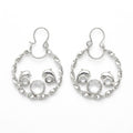 Aros Argollas Torcida Delfín Circón Blanco 28 mm