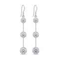 Aros Colgantes 3 Círculos Circones Blancos