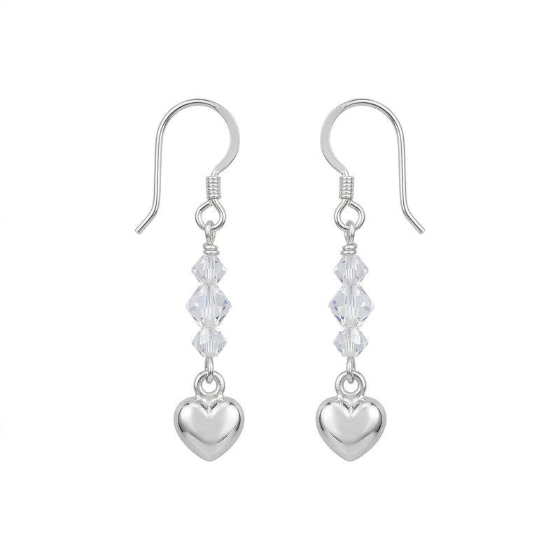 Aros Colgantes Corazón 3 Cristales Swarovski®