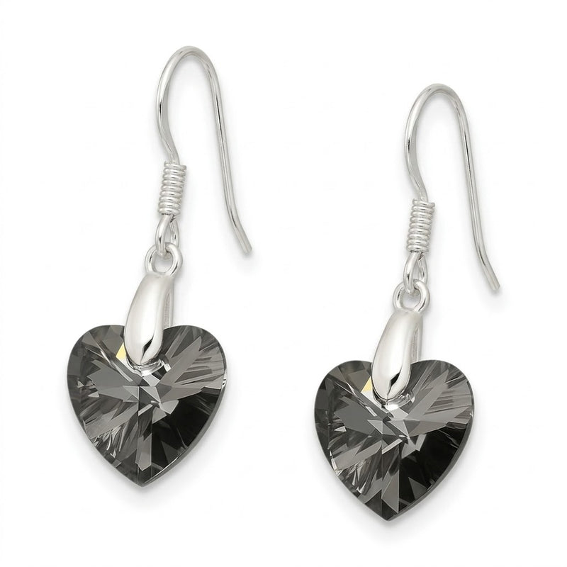 Aros Colgantes Corazón Negro Swarovski®