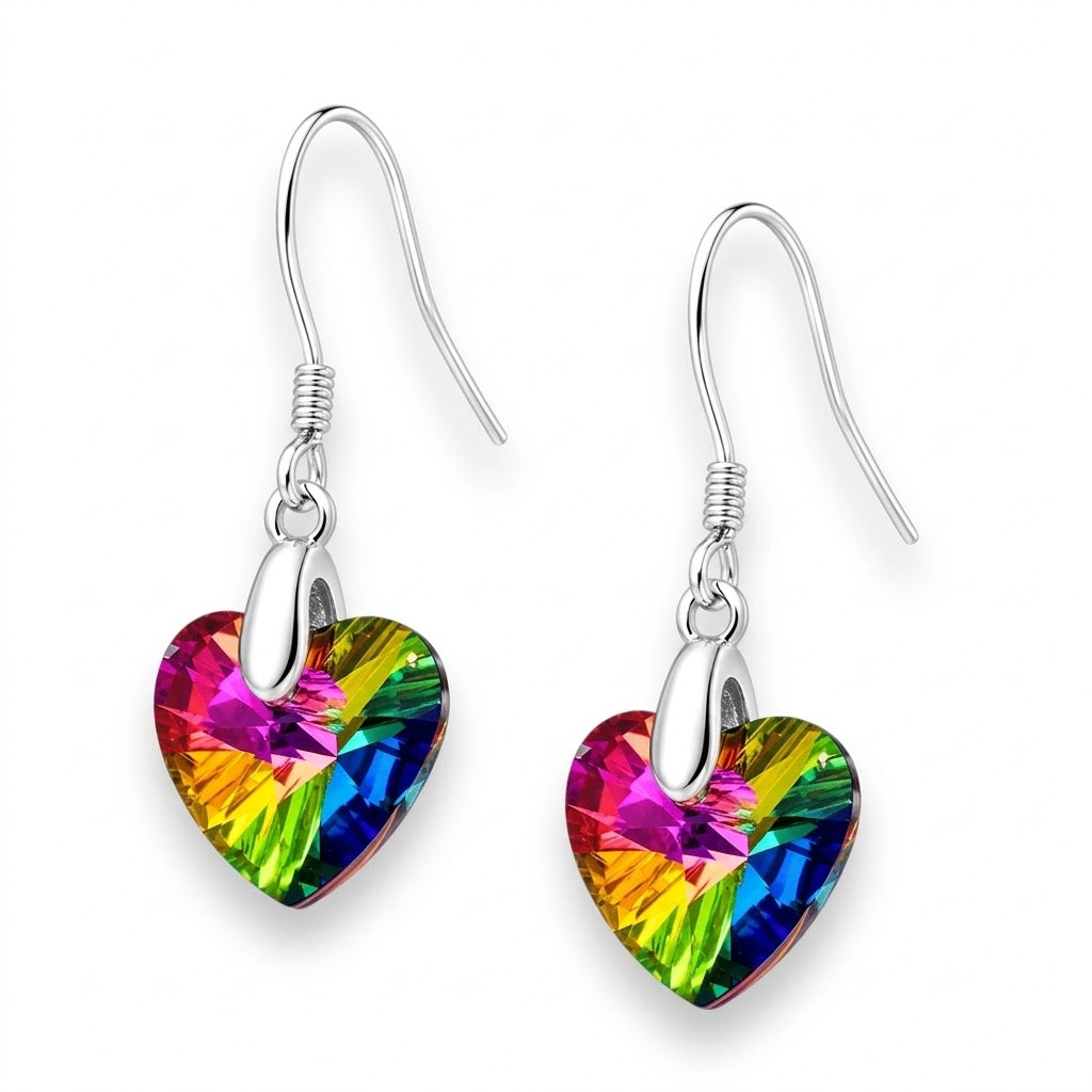 Aros Colgantes Corazón Tornasol Swarovski®