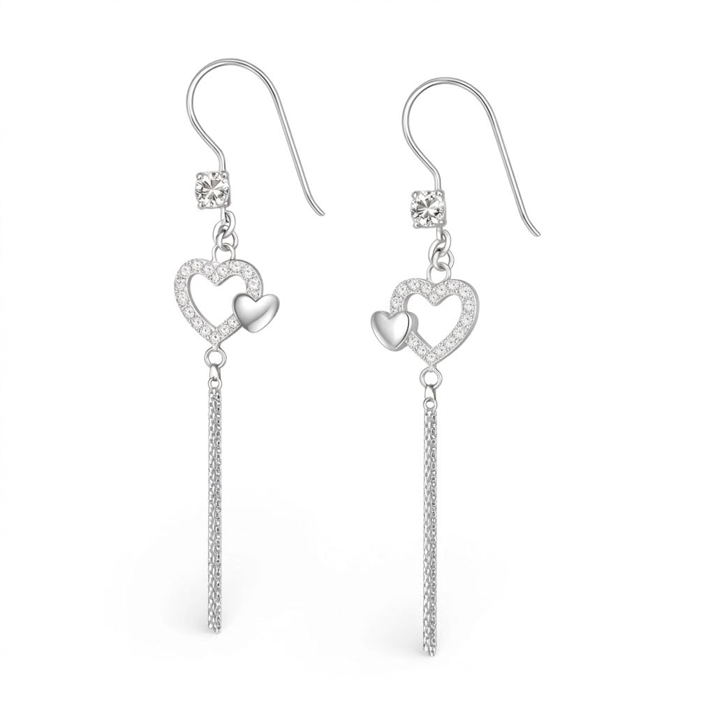 Aros Colgantes Corazones Circones Cadenas