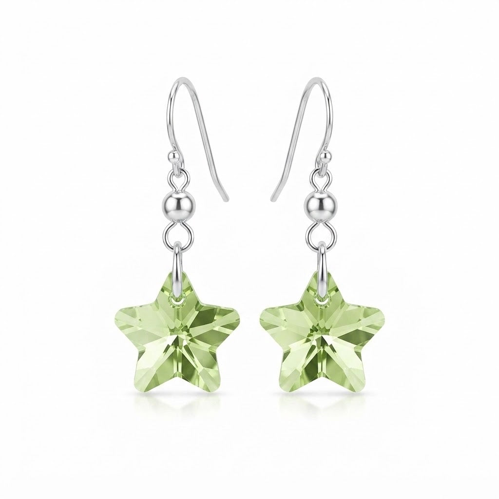 Aros Colgantes Estrella Verde Swarovski®