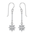 Aros Colgantes Flor Envejecida Circón