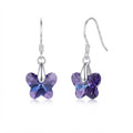 Aros Colgantes Mariposa Púrpura Swarovski®