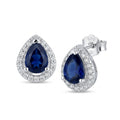 Aros Pegados Circón Azul Punta 8 mm