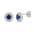 Aros Pegados Circón Azul Rodeado