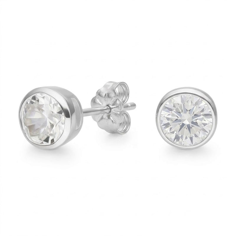 Aros Pegados Circón Blanco Redondo 7 mm