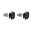 Aros Pegados Circón Circular Negro 7 mm