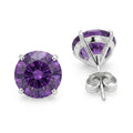Aros Pegados Circón Circular Púrpura 9 mm