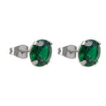 Aros Pegados Circón Circular Verde 6 mm