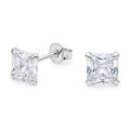 Aros Pegados Circón Cuadrado Blanco 6.5 mm