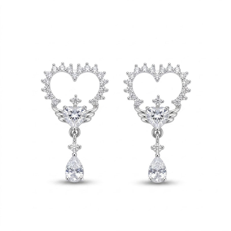 Aros Pegados Colgantes Corazón Circones