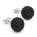 Aros Pegados Esfera Cristal Swarovski® Negro 10 mm