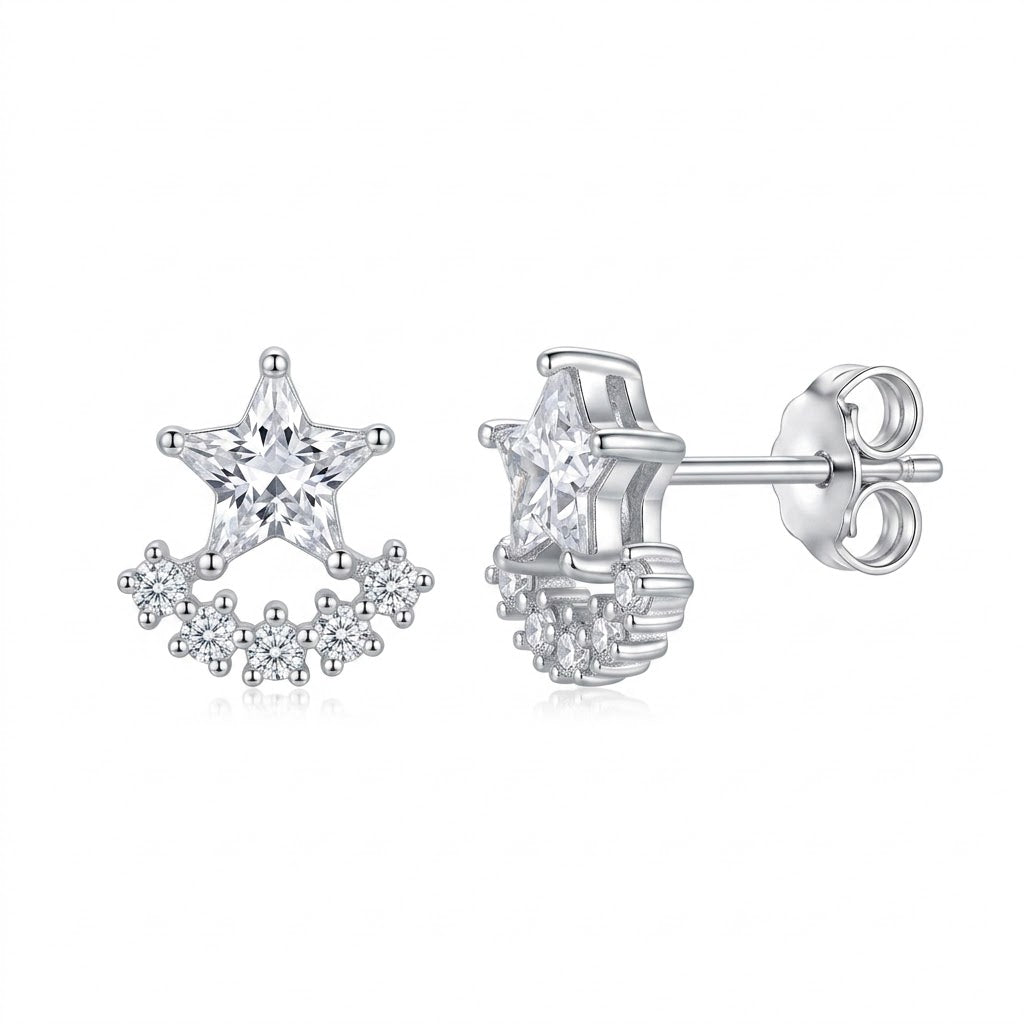 Aros Pegados Estrellas Circones
