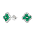 Aros Pegados Flor Verde Circones