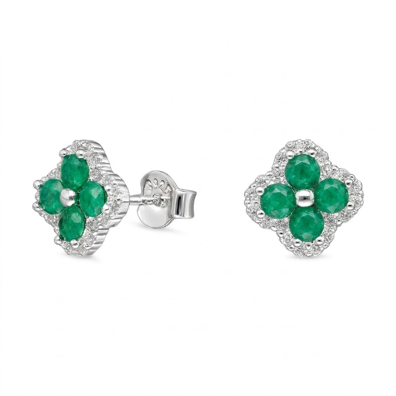 Aros Pegados Flor Verde Circones