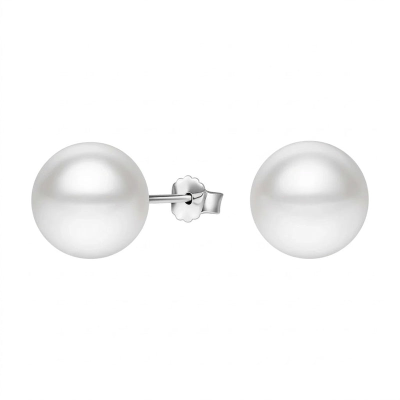 Aros Pegados Perla Blanca Sintética 10 mm