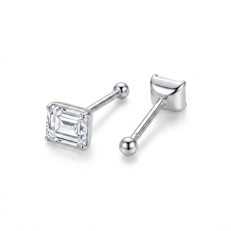 Aros Piercing Circón Rectangular 2 x 3 mm