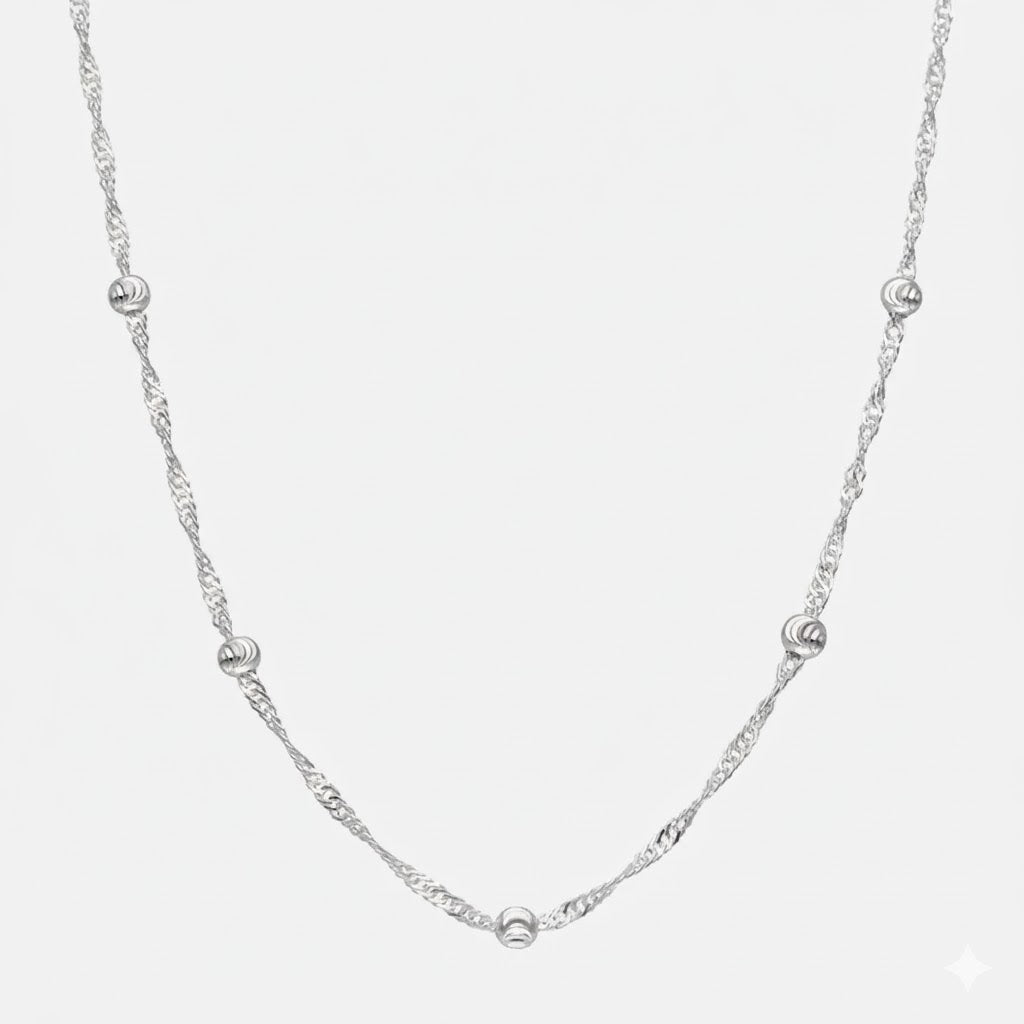 Cadena Singapur Esferas Facetadas