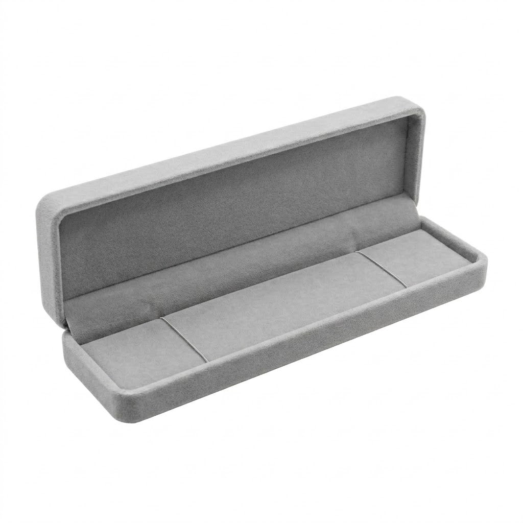 Caja Terciopelo Gris Grande
