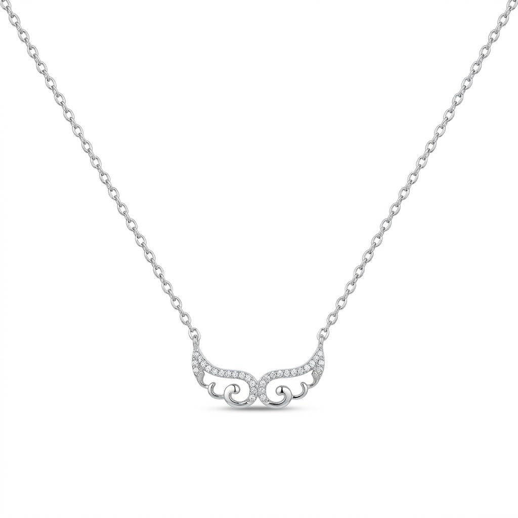 Collar Cadena Tradicional Martillada + Alas de Ángel 45 cm