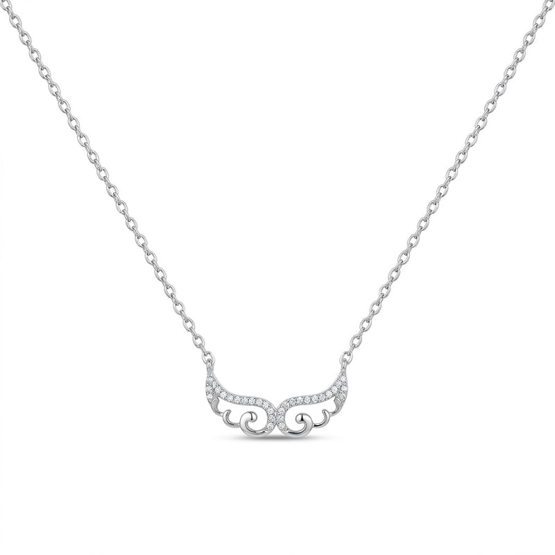 Collar Cadena Tradicional Martillada + Alas de Ángel 45 cm