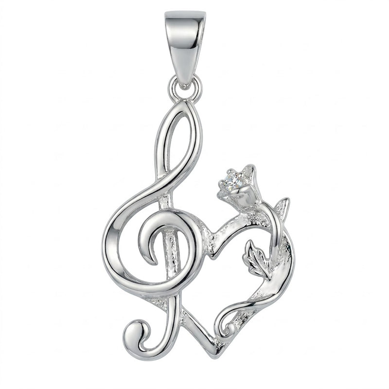 Colgante Corazón Nota Musical Rosa