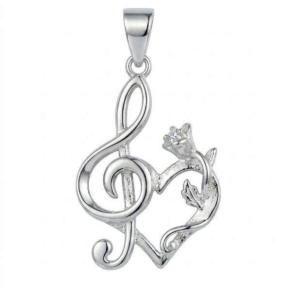 Colgante Corazón Nota Musical Rosa