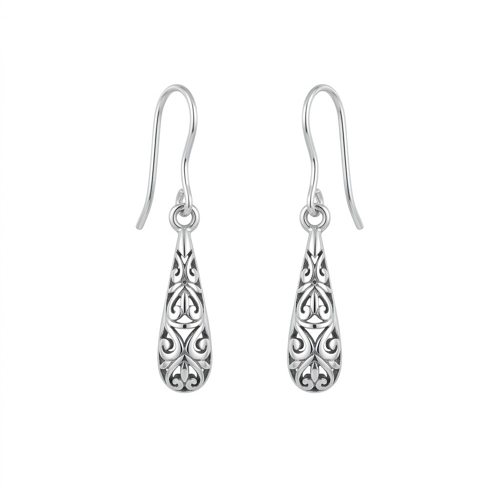 Aros Colgantes Gota Ramas Envejecidos