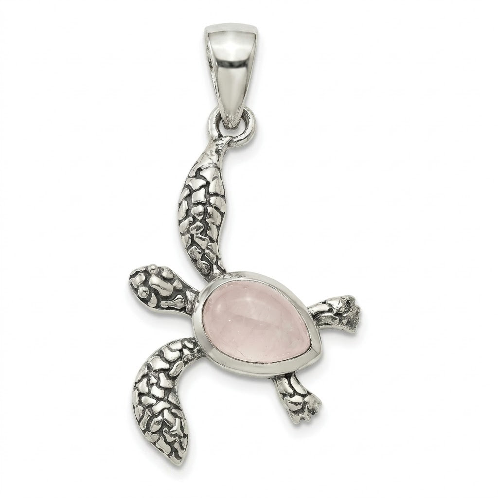 Colgante Tortuga Cuarzo Rosa