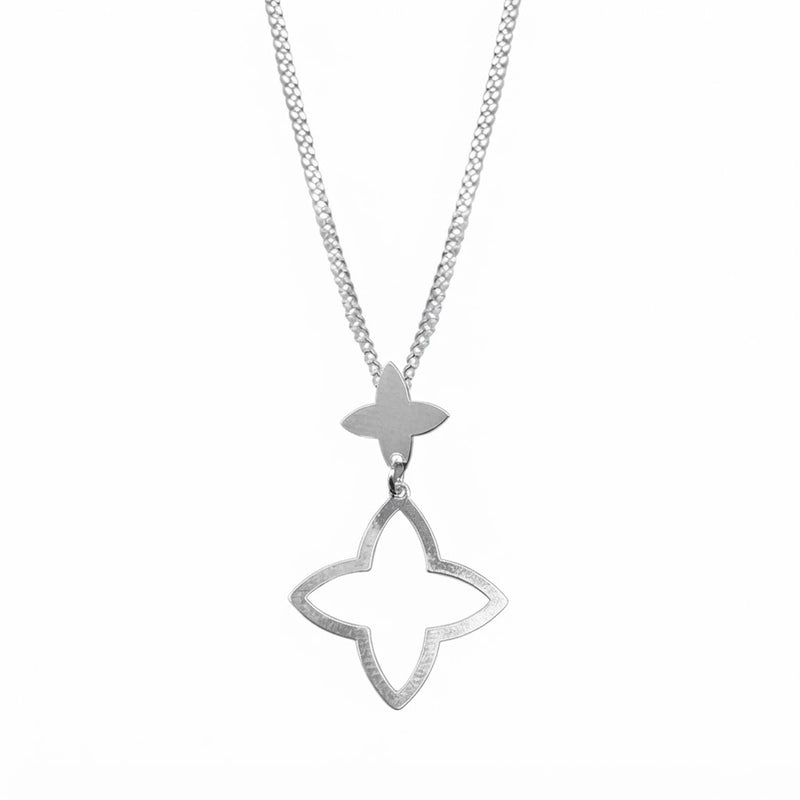 Collar Cadena Grumet + Estrellas 4 Puntas 45 cm