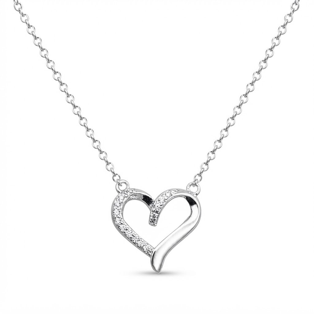 Collar Cadena Tradicional + Corazón Mitad Circones 50 cm
