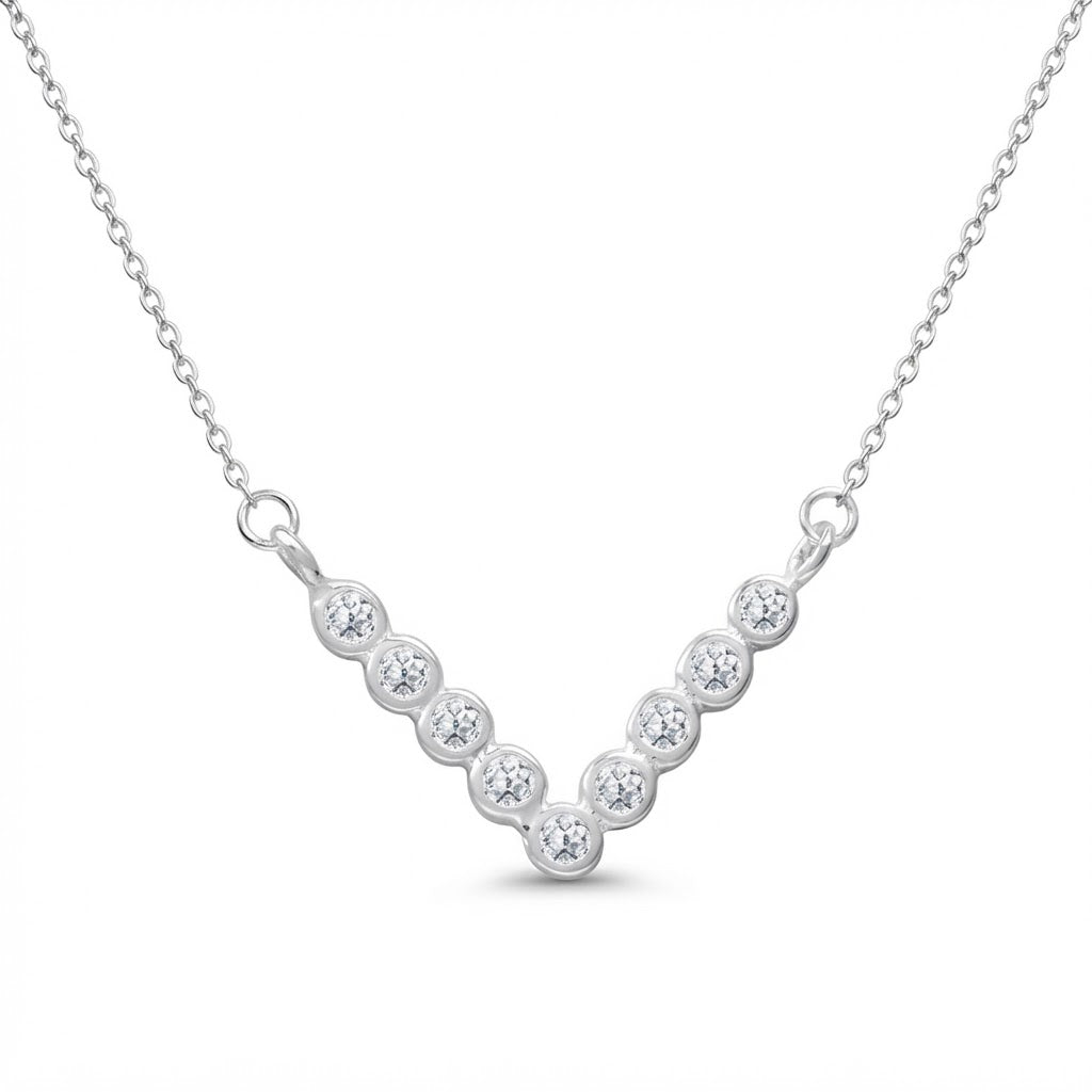 Collar Cadena Tradicional + Forma V Circones 45 cm