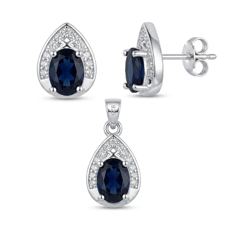 Conjunto Circón Azul Ovalado