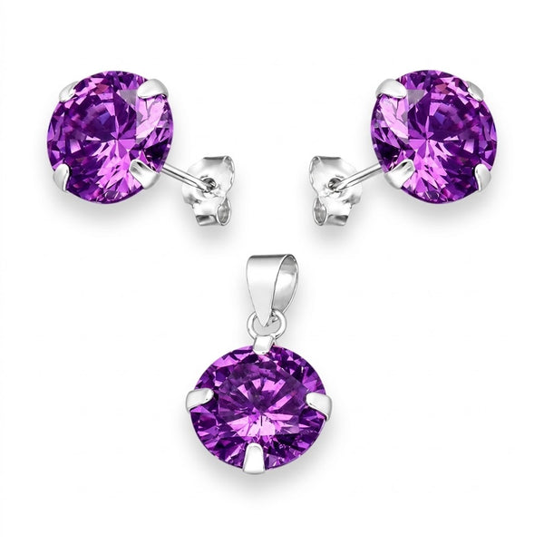 Conjunto Circones Circulares Púrpura
