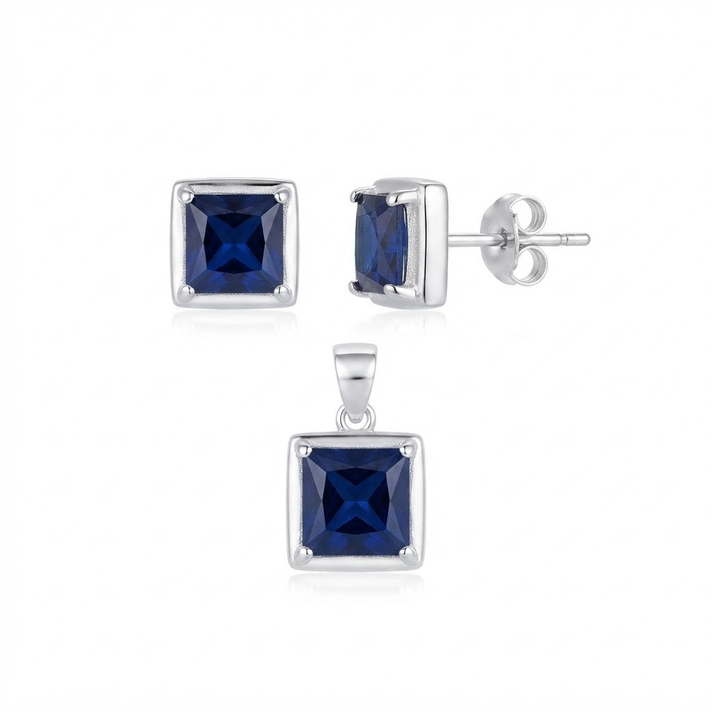 Conjunto Cuadrado Circón Azul
