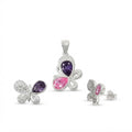 Conjunto Mariposas Circones Púrpura Rosa