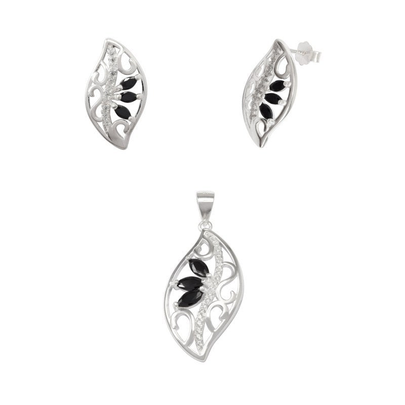 Conjunto Hojas Circones Negros