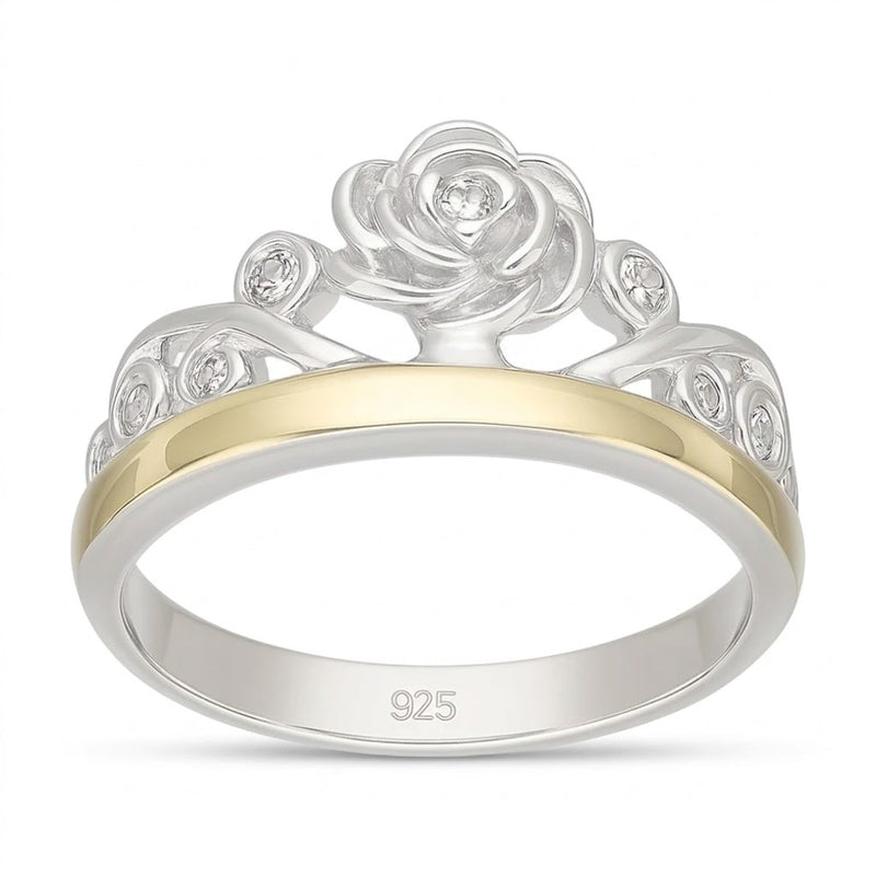 Anillo Corona Flores Circones Lamina Oro
