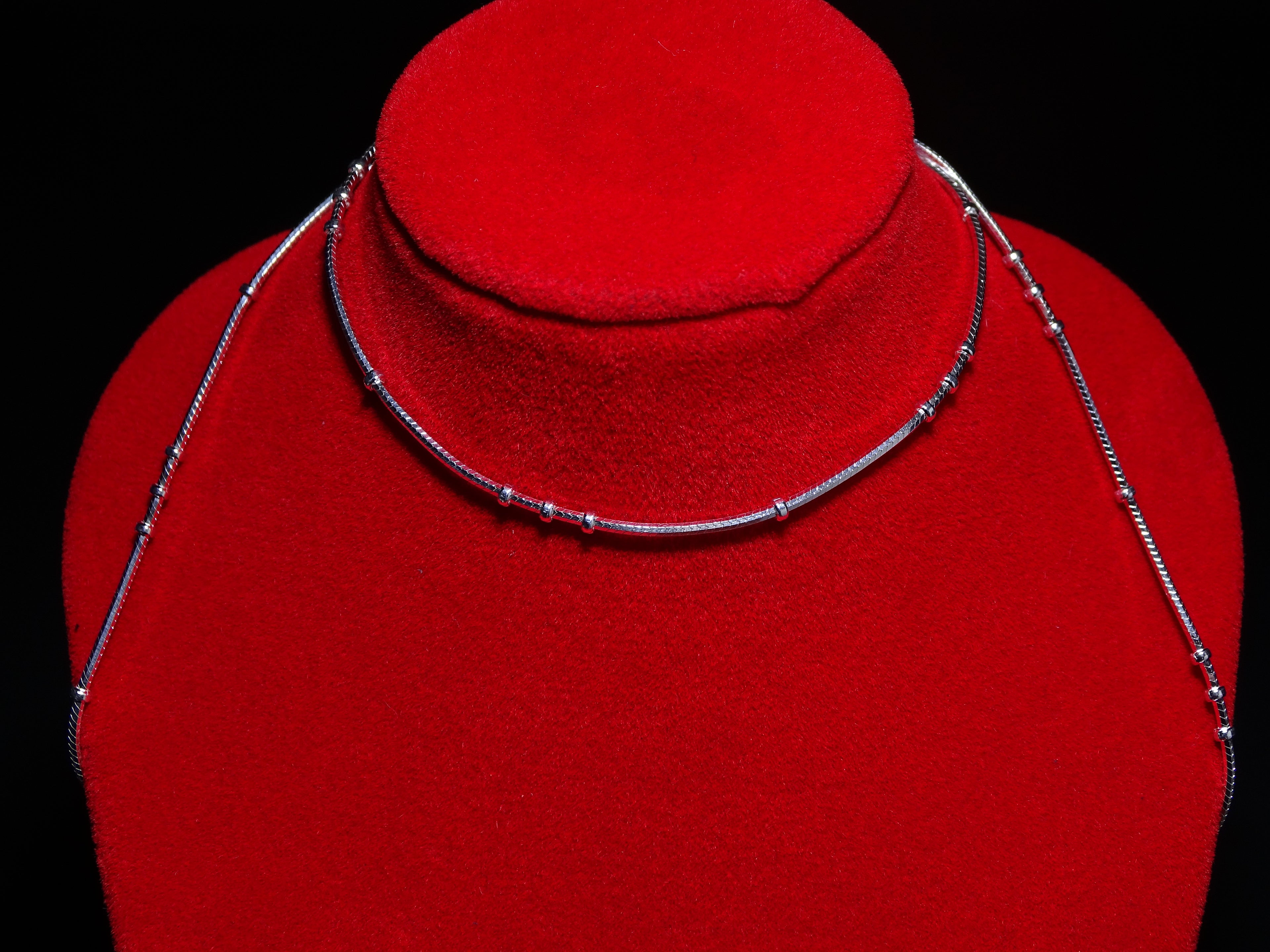 Cadena Cola de Topo con Bolitas Plata 925