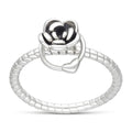 Anillo Flor Argolla Corazón
